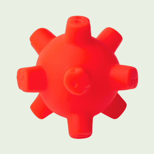 Squeaky Spiky Ball – Non-Toxic Teething & Fetch Toy Red